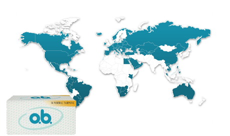 Mapa světa s krabičkou o.b.®